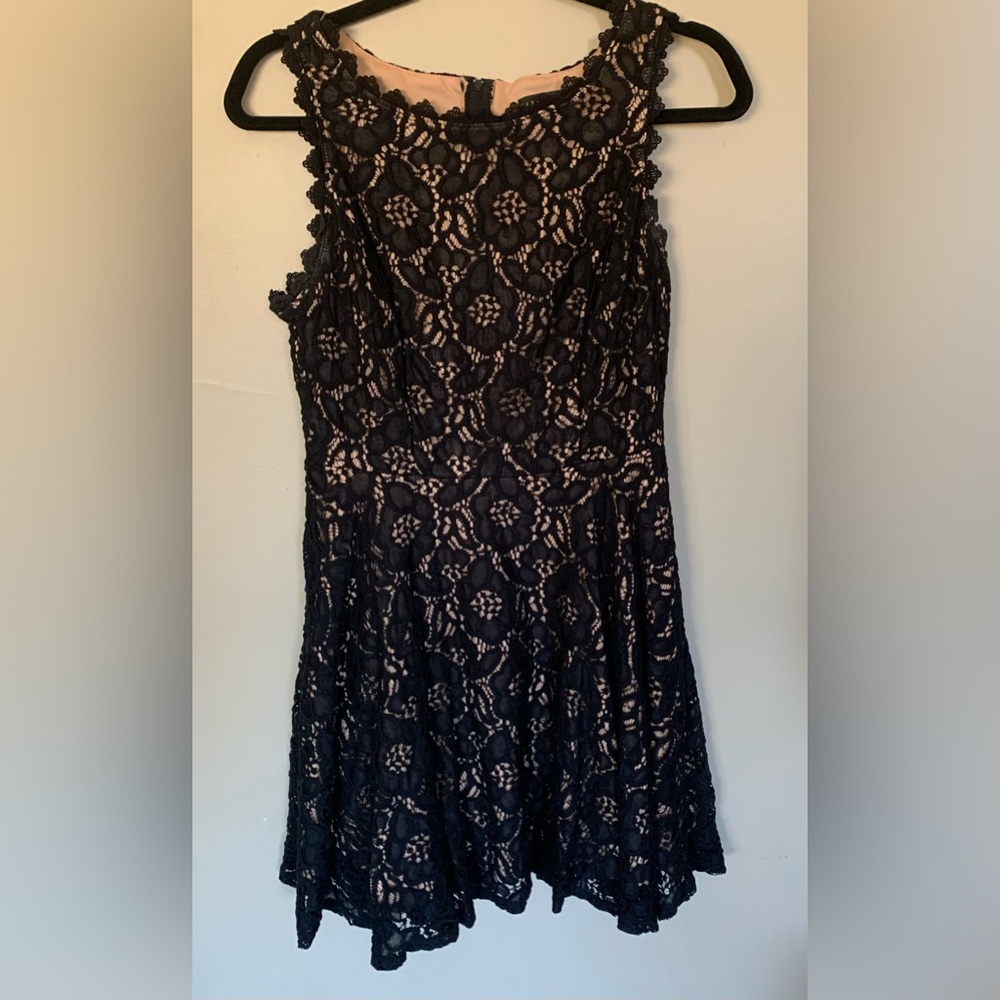 City Studio - Black and Tan lace dress - size 9